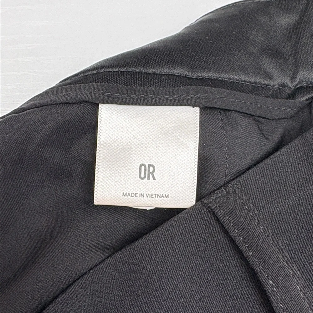 Express High Rise Trouser Crepe Relaxed Boot Pant Minimalist Career Black 0 - Picture 9 of 10